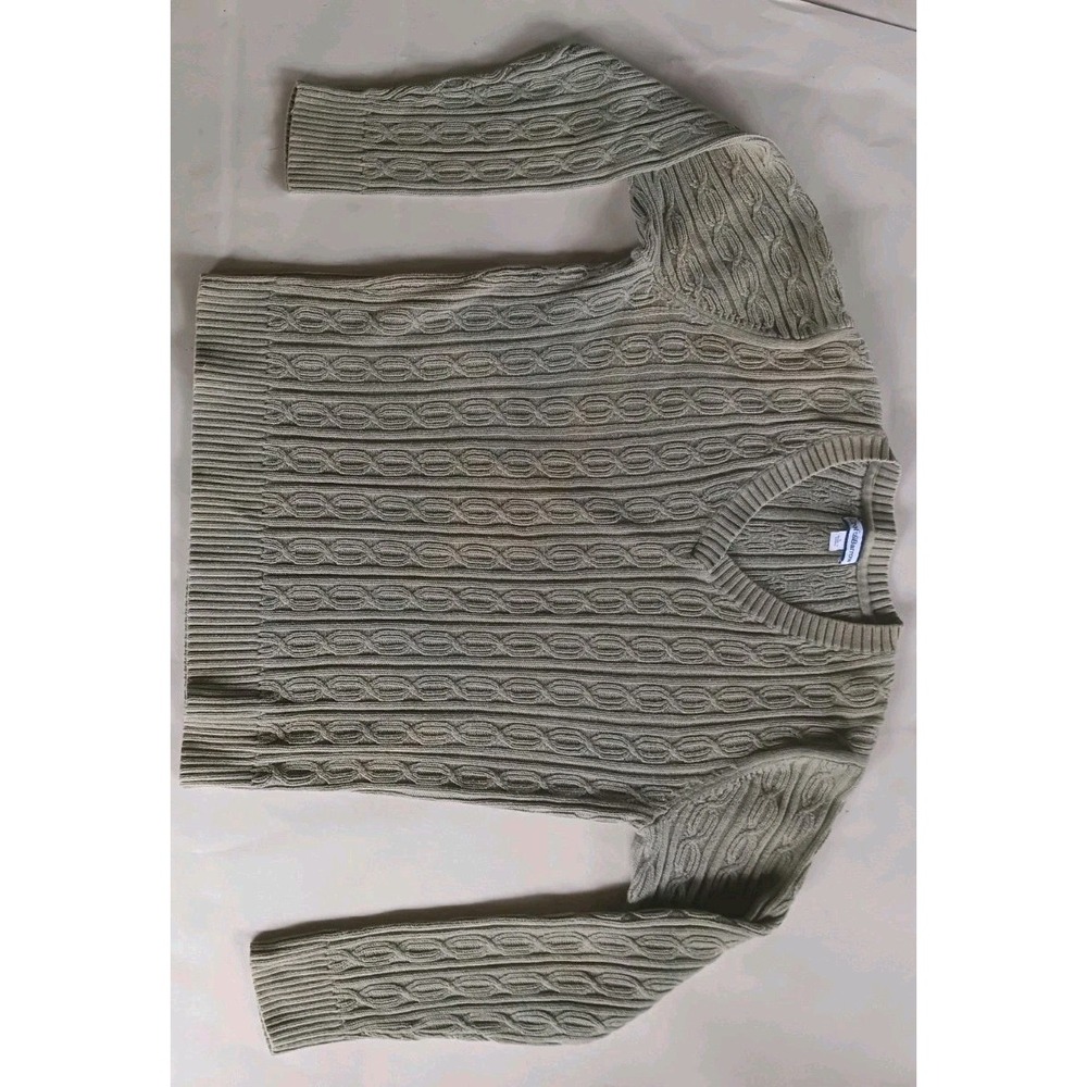 Croft & Barrow Men's Cable Knit V-Neck Pullover Cotton Sweater Gray L